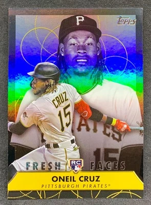 2022 Topps Series 2 ONEIL CRUZ Pirates Fresh Faces Black Foil Rookie RC SP /75 - Image 1 of 2