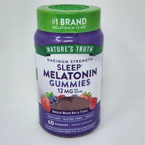 Nature’s Truth Sleep Maximum Strength Melatonin 12 mg Mixed Berry, 60 Gummies - Picture 1 of 8