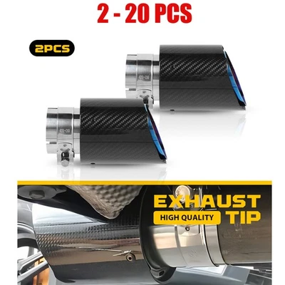 Tubo de escape de fibra de carbono 2-20X 2,5" ID-3,5" OD punta de cola garganta acero inoxidable Foto 1 de 4