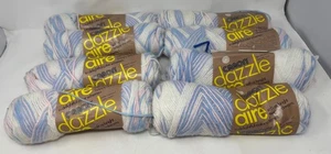 Menge 8 Knäuel Caron Dazzle Aire Baby-Rosa/Blau 2666 Creslan Nylon Garn Neu aus altem Lagerbestand - Bild 1 von 2