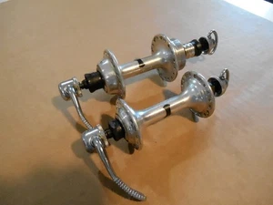 80’s Vintage Campagnolo Record Small Flange 36-Hole Hubs with Original Skewers - Picture 1 of 6