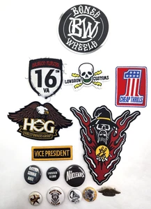 Vintage Motorcycle Lot patches, sticker, pins - Picture 1 of 5