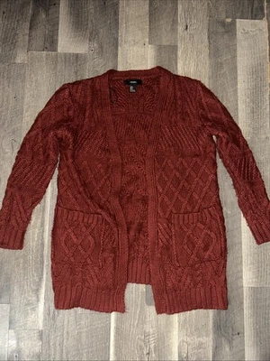 Cárdigan de punto rojo grueso Forever 21 talla pequeña Foto 1 de 4
