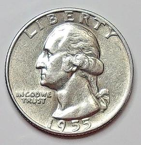 1955 D Stempelglanz Silber Washington Viertel - Bild 1 von 2
