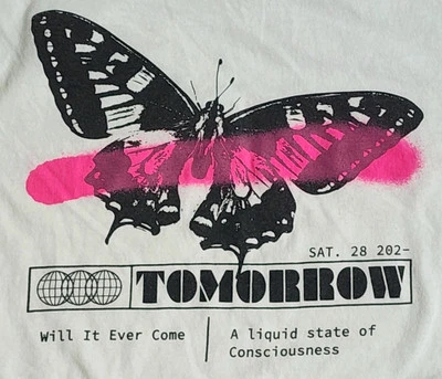 12oz Soda T-Shirt Sz Large Tomorrow Butterfly Grafitti Street Wear Tee  - Image 1 of 4