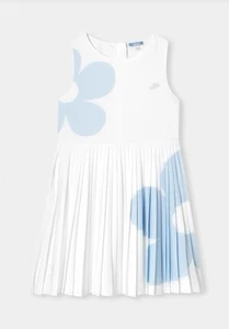 JACADI Paris Girl Tennis Dress Jumper White with Blue Flowers 5A $139 BRAND NEW - Picture 1 of 3