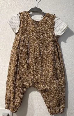 Детский комбинезон и боди Zara для девочек 9-12 месяцев с цветочным рисунком - Изображение 1 из 3