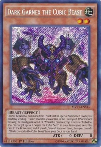 Dark Garnex the Cubic Beast - MVP1-ENS33 - Secret Rare - 1st Edition - Lightly P - Image 1 of 1