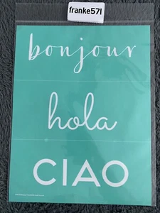 Chalk Couture Bonjour Trio Transfer, Size B 8.5"x11", New Retired Spanish French - Picture 1 of 2