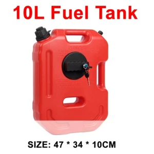 10L Fuel Tank Can Car Motorcycle Spare Petrol Oil Backup Canister with Lock Key - Bild 1 von 12