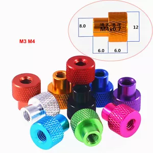 M3 M4 Aluminiumlegierung gerändelte Daumenmutter hoher Typ durch Loch Handgriff Knaufmutter - Bild 1 von 5