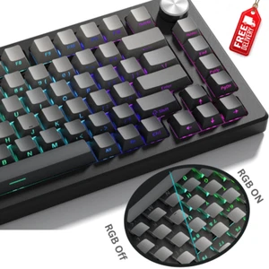 Womier PBT keycap Sets Black,Gradient Double Shot Gradient Grey（136keys） - Picture 1 of 7