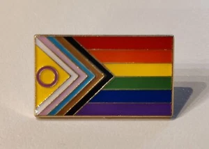 Regenbogen Progress Inter Pin Anstecker LGBTQ CSD gay pride Toleranz Diversität - Bild 1 von 2