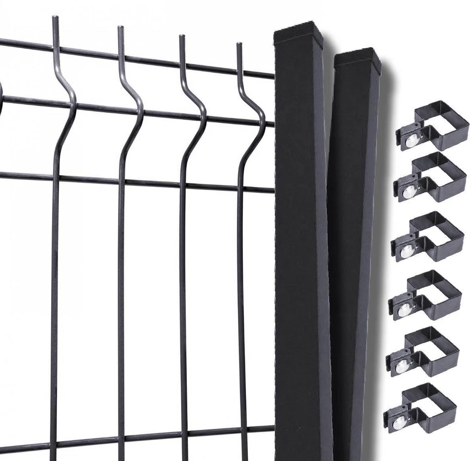 Gartenzaun Zaunfeld Pfosten Anthrazit Verzinkt 1,83m Stabmattenzaun Zaun auf Maß - Bild 1 von 4