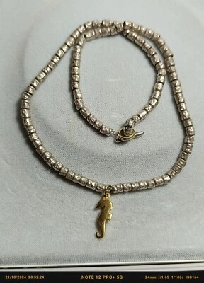 Dodo Pomellato Collana Granelli Argento 925 Con Ciondolo Oro 18 K - Immagine 1 di 4