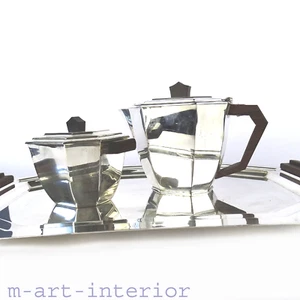 Art Déco Teekanne / Zuckerdose / Tablett, versilbert , F.W. QUIST, 1920er 1930er - Bild 1 von 16