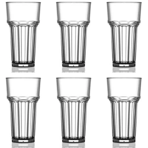 Tall Glass Clear - Reusable Polycarbonate Plastic - 341ml/12oz - Pack of 6 - Picture 1 of 1