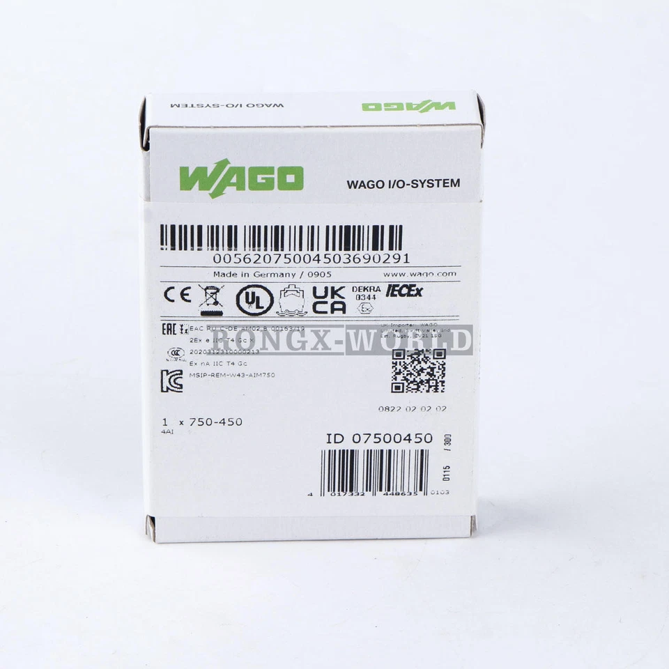 1PC Wago 750-450 Wago PLC 4 Channel Analog Input Terminal RTD Pt1000 NEW - Image 1 of 1