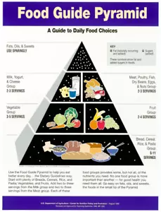 Retro Food Guide Pyramide tägliche Lebensmittelauswahl Diagramm Diagramm Posterdruck, Größe auswählen - Bild 1 von 2