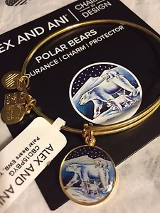 Bracciale Alex e Ani con ciondolo orso polare oro giallo lucido - Foto 1 di 5