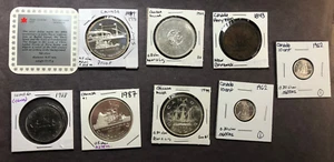 Canadian 8 Coin Lot SHIP Theme_1843 Penny + 6 silver coins + 1968 $1_ASW= 2.07oz - Picture 1 of 4