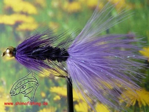 Streamer " Wooly Bugger Black/ Purple Bead Head "  3er Set - Bild 1 von 1