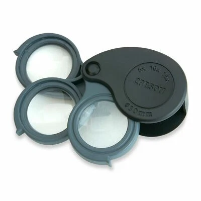 Carson TV-15 TriView Portable Folding Loupe Magnifier 5x 10x 15x Power - Image 1 of 4