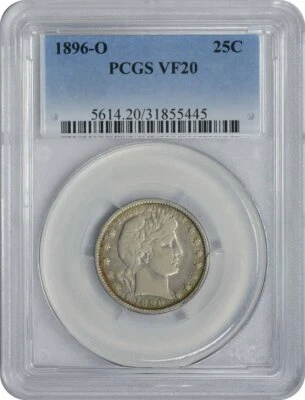 1896-O Barber Silver Quarter VF20 PCGS - Image 1 of 2