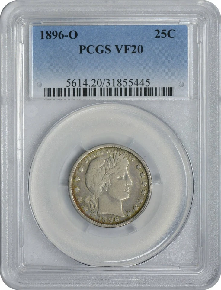 1896-O Barber Silver Quarter VF20 PCGS - Image 1 of 2