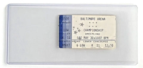 WWF Hulk Hogan vs Harley Race wrestling ticket stub May 1987 BALTIMORE ARENA Cover