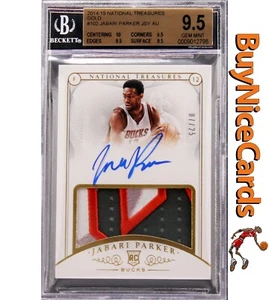 2014 Jabari Parker National Treasures Gold RC Patch Auto /25 BGS 9.5 / 10 - Picture 1 of 4