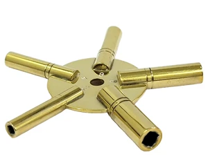 5-in-1 Old Clock Brass Key (Sizes 2-4-6-8-10) – Universal Winder for Wall Clocks - Picture 1 of 7