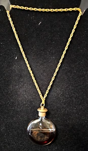 Collana bottiglia profumo vintage Parfum Corday Toujours Moi catena tono oro 30" - Foto 1 di 10