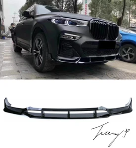 BMW X7 G07 M Sport MP Style Gloss Black Front Lip Spoiler Splitter 2019+ - Picture 1 of 4