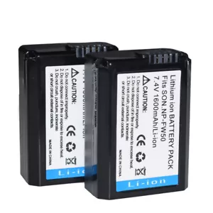 2x NP-FW50 Rechargeable Battery For Sony A6000 A6300 A3000 A5000 Alpha A7R - Picture 1 of 5