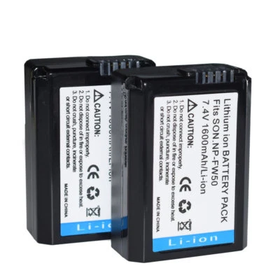 2x Batería recargable NP-FW50 para Sony A6000 A6300 A3000 A5000 Alpha A7R Foto 1 de 4