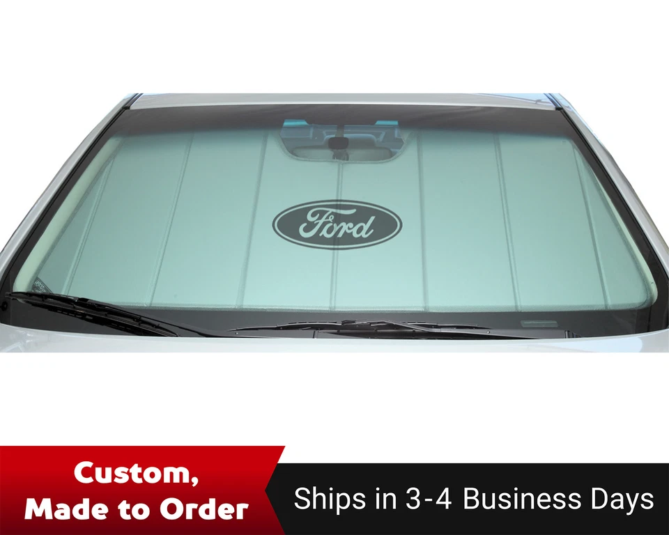 Covercraft UVS100 Custom Sunscreen with Black Ford Oval logo for Ford F-150 Foto 1 de 2