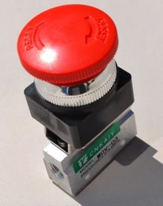 Pneumatik Handventil 3/2 Wege 1/8" 1,5 - 8 bar NEU! NOT AUS Ventil NC - Bild 1 von 4