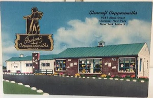 Clarence NY ~ Glencroft Coppersmiths ~ Roadside Advertising Linen Postcard - Picture 1 of 2