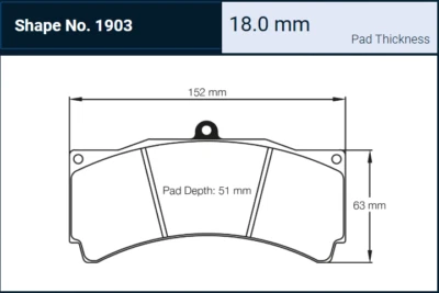 Pagid Brake Pad Set, NEW 1903 RS 14, Evo X R4 Tarmac Rally / Sin Cars R1 GT4 RS - Image 1 of 4
