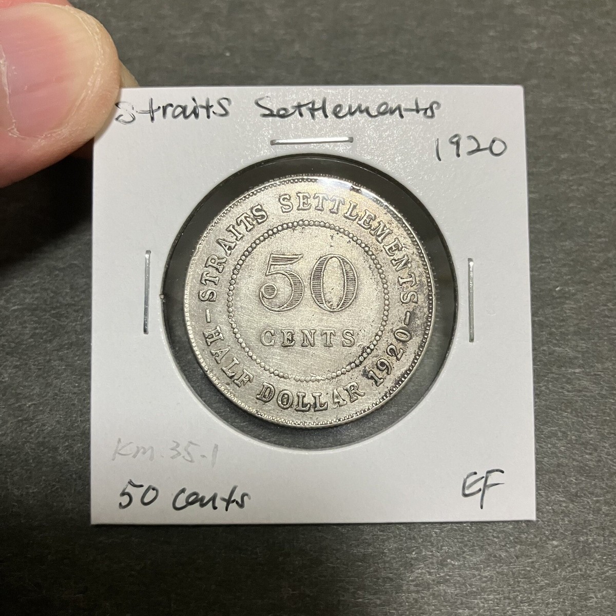 海峡植民地（Straits Settlements）1886年 50C 無し NGC XF