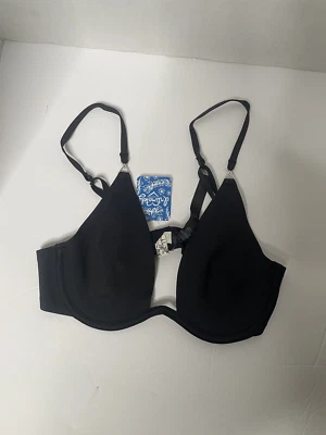Free People Ari Underwire Bra Women's  Black 34C Plunge Stretch Seamless NWT - Image 1 of 4