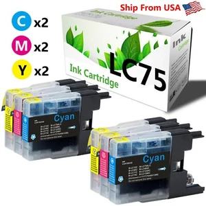6PK LC75 LC75XL LC-75 Ink Cartridge for MFC-J6510DW MFC-J430W Inkjet Printer - Picture 1 of 2