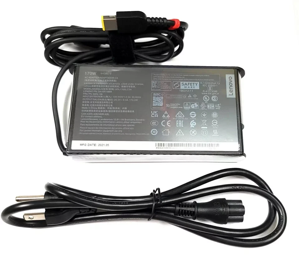 Original Lenovo 170W 20V AC Adapter ADL170SLC2A SA10R16885 02DL137 ThinkPad