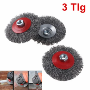 Kegelbürsten Drahtbürsten Bürste 115mm gewellt für Flex & Winkelschleifer M14 3x - Bild 1 von 12