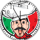 Italien Pizza Chef Frameless sans Bordures Wall Clock Pour Cadeaux Ou Home Décor