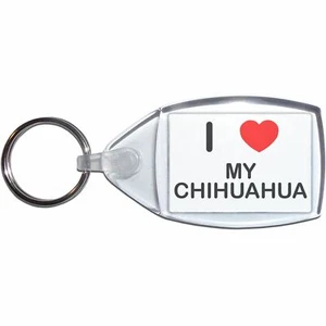 My Chihuahua I Love Heart Clear Plastic Key Ring (S, M or L) - Picture 1 of 8