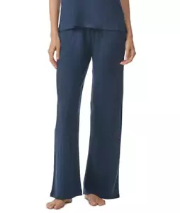 NWT! Tommy Hilfiger Women's Sz S Ribbed Wide Leg Logo Pajama Pants w/ Pockets - Picture 1 of 8