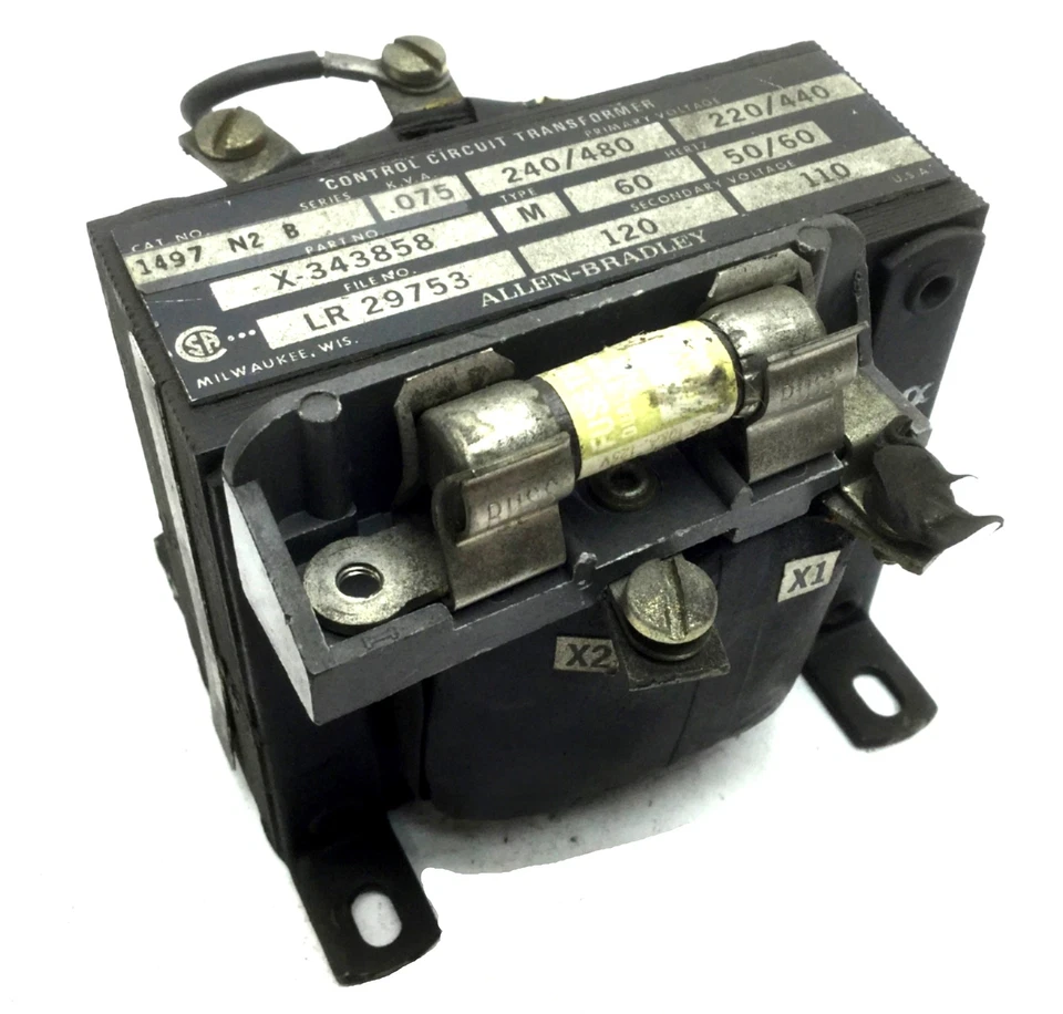 Transformador de circuito de control Allen Bradley 1497-N2-B Prim 240/480 Sec 120 110 Foto 1 de 4