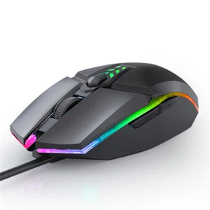 Wired Gaming Mouse 1600 DPI Optical 6 Button USB Mouse With RGB BackLight - Picture 1 of 10